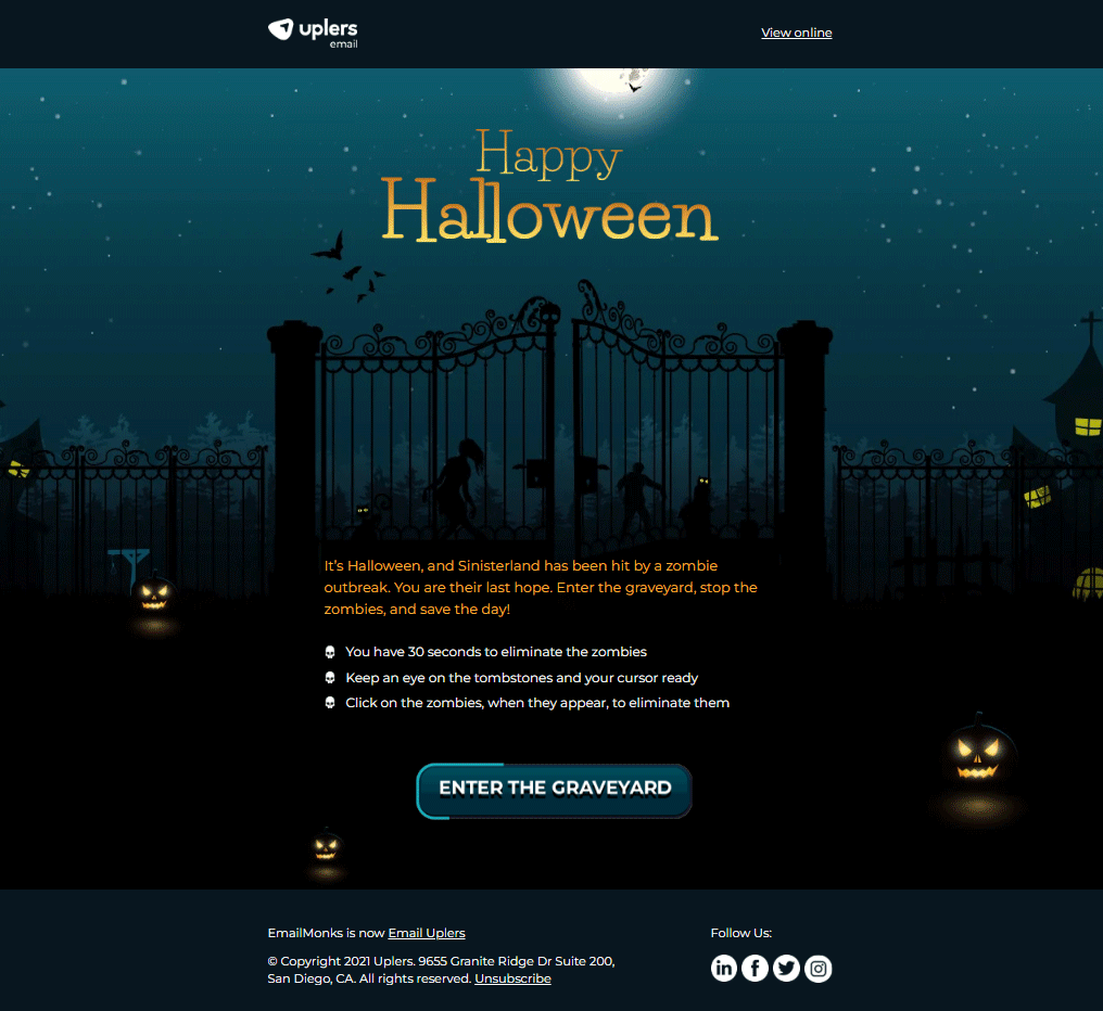 Email Uplers- Halloween email
