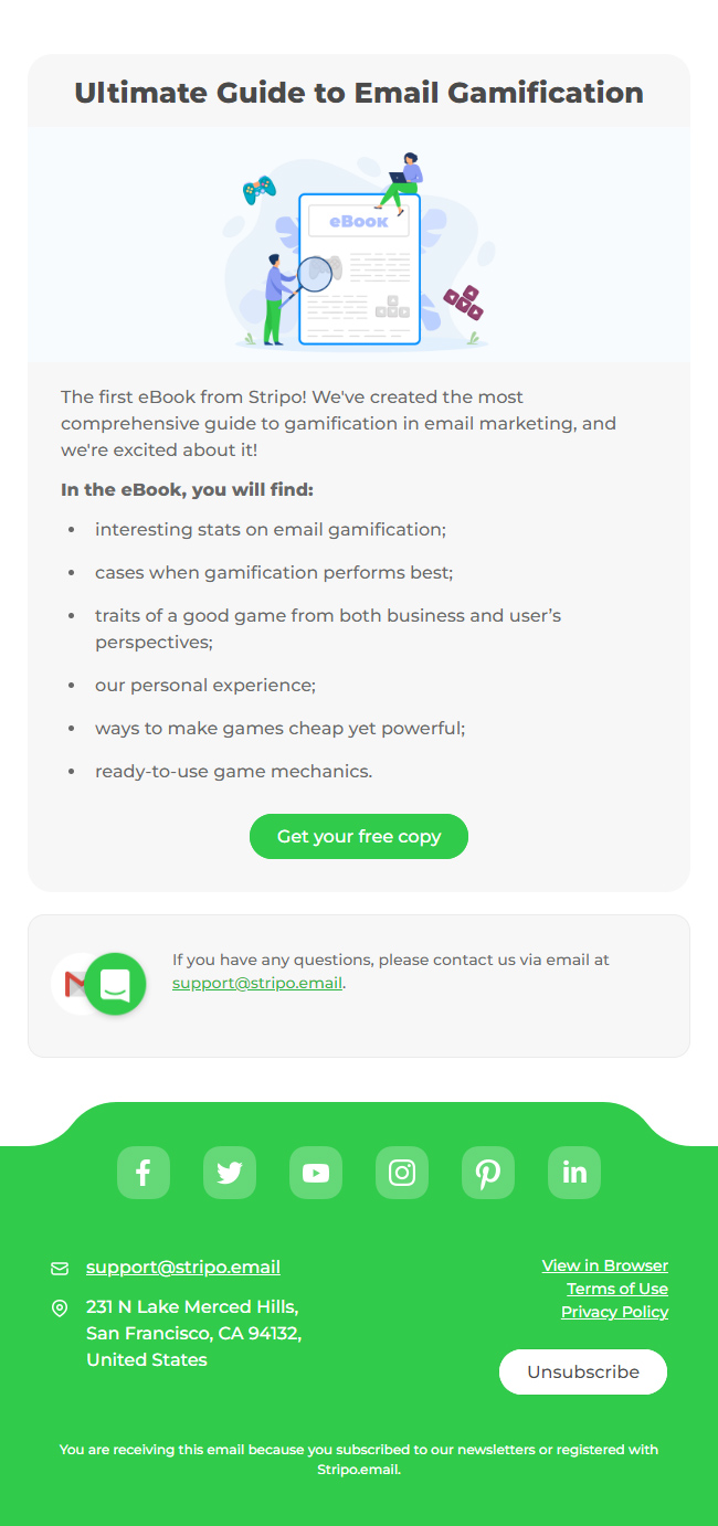 Stripo ebook promotion email