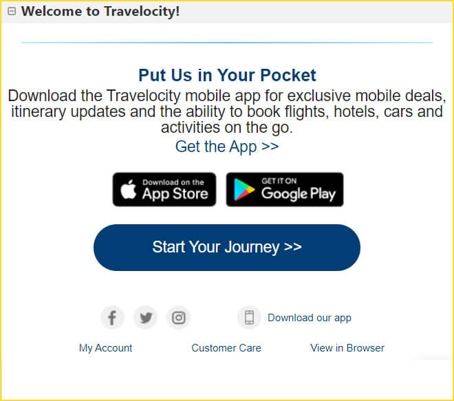 Travelocity mobile app