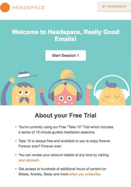 HeadSpace Awareness stage email