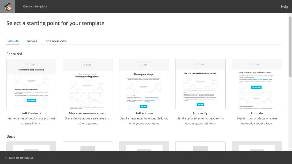 MailChimp Email Editor - Template-Library