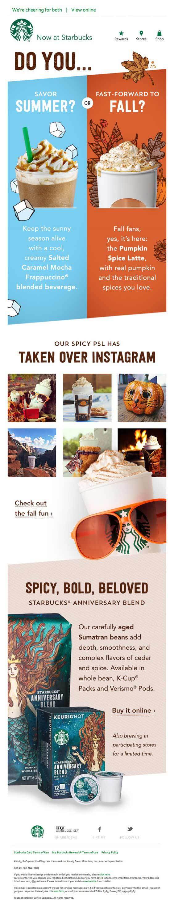 Seasonal Email Templates_Starbucks_summer-fall