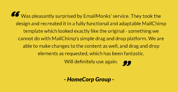 MailChimp Email Editor testimonial