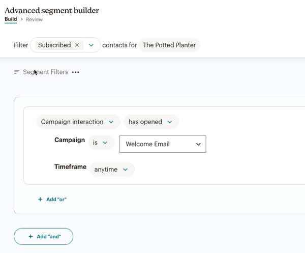 Advanced segment builder
