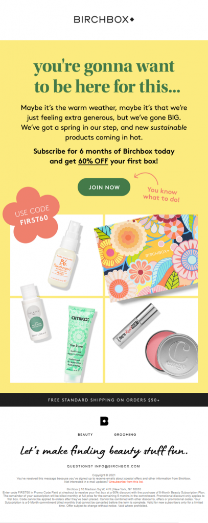 Birchbox email