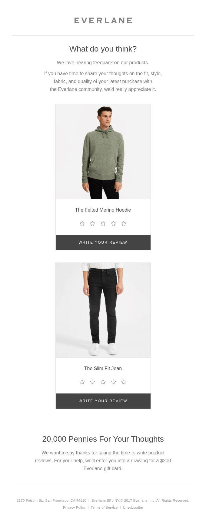 everlane email tempaltes