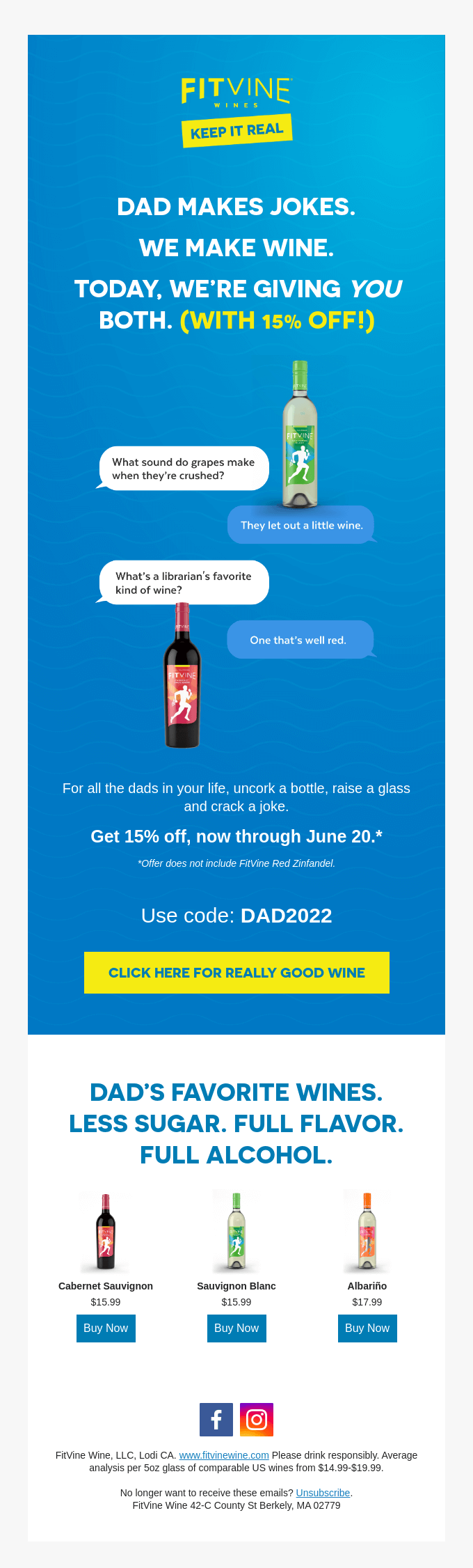 FitVine’s Father’s Day email
