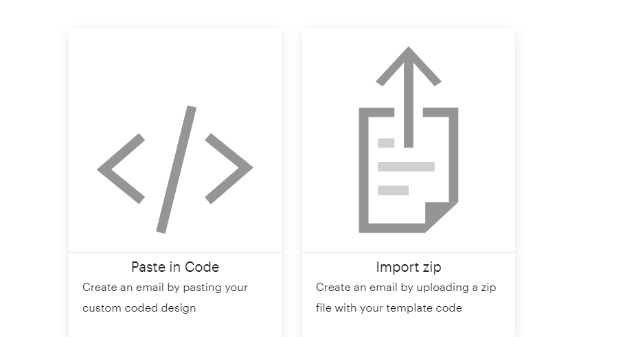 Import Zip to upload a zip file