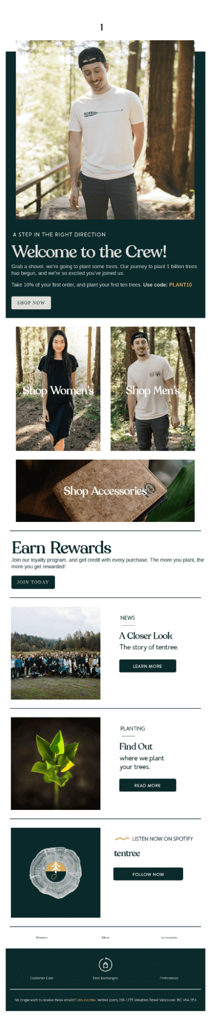 Tentree Email Template