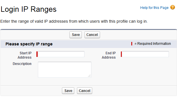 Login Ranges