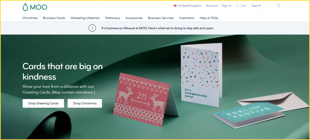 Moo Holiday Landing Page