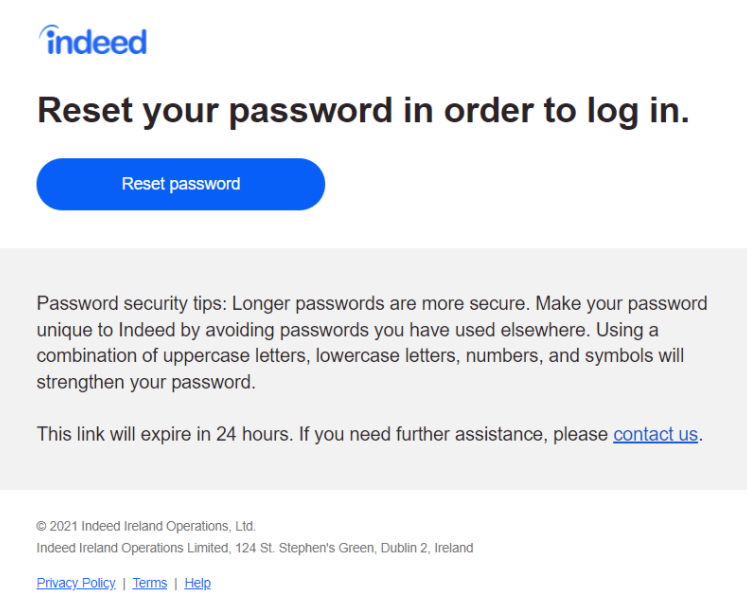 reset email example from indeed