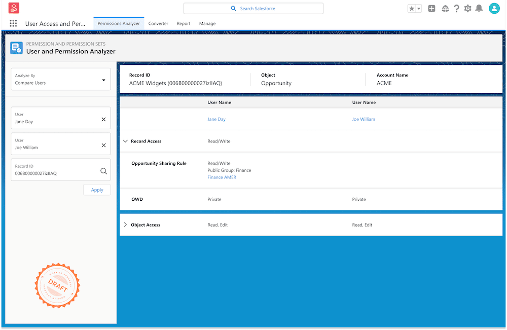  User Access and Permissions analyzer